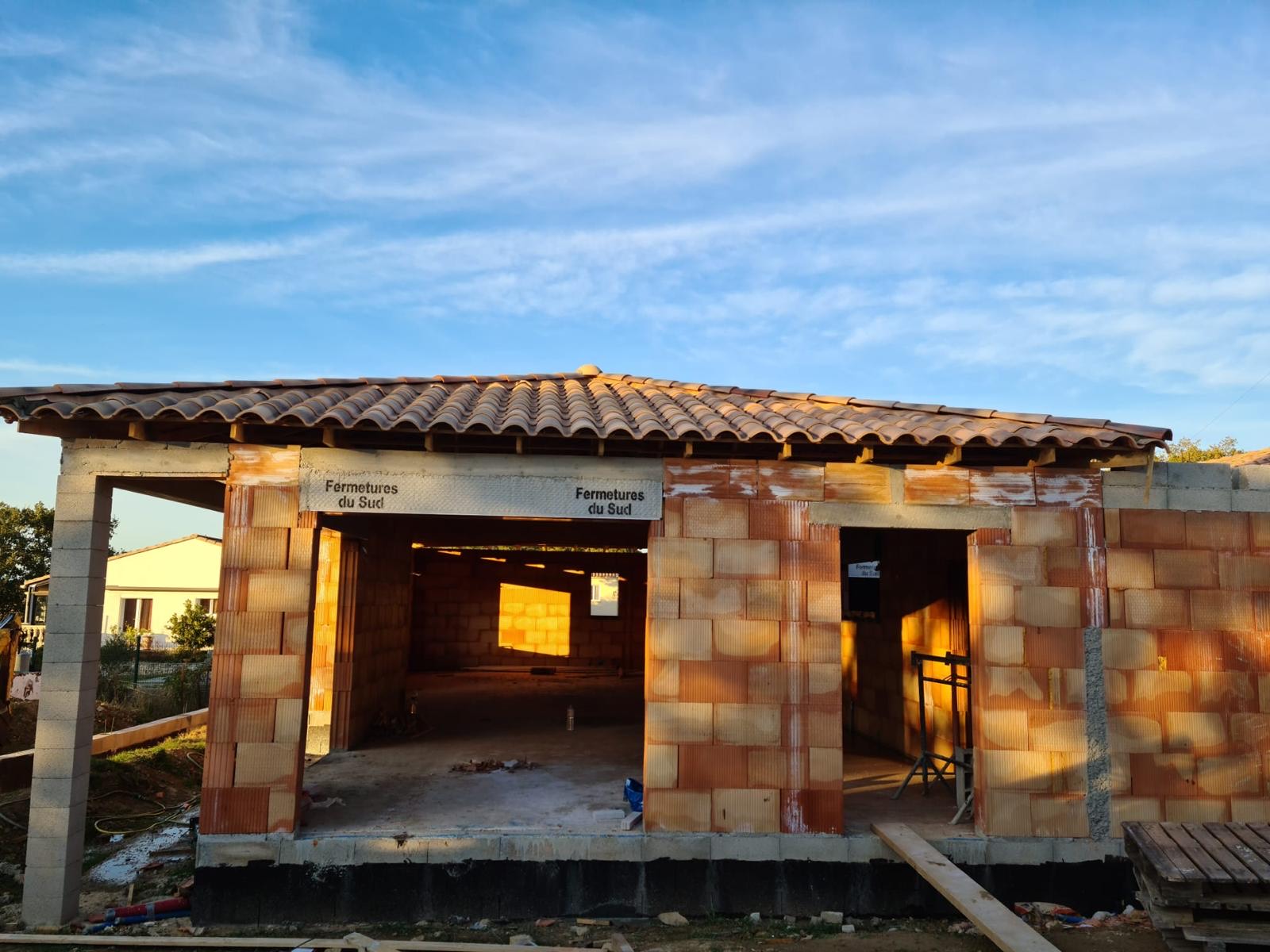 Chantier de maçonnerie à Nîmes